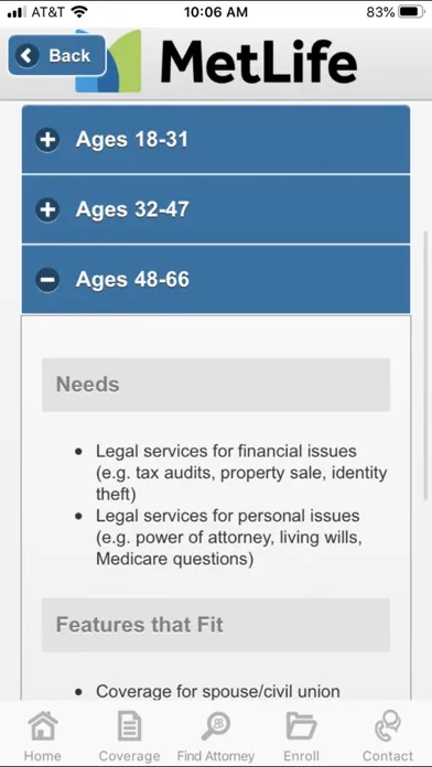 Скриншоты MetLife Legal Plans